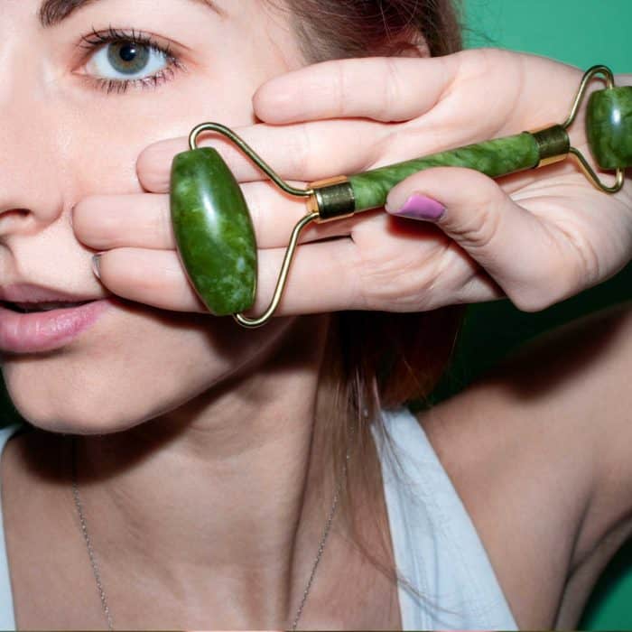 Jade Roller - Gesichtsmassage aus 100% echtem Jade Stein